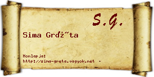Sima Gréta névjegykártya